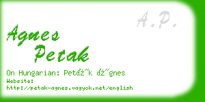 agnes petak business card